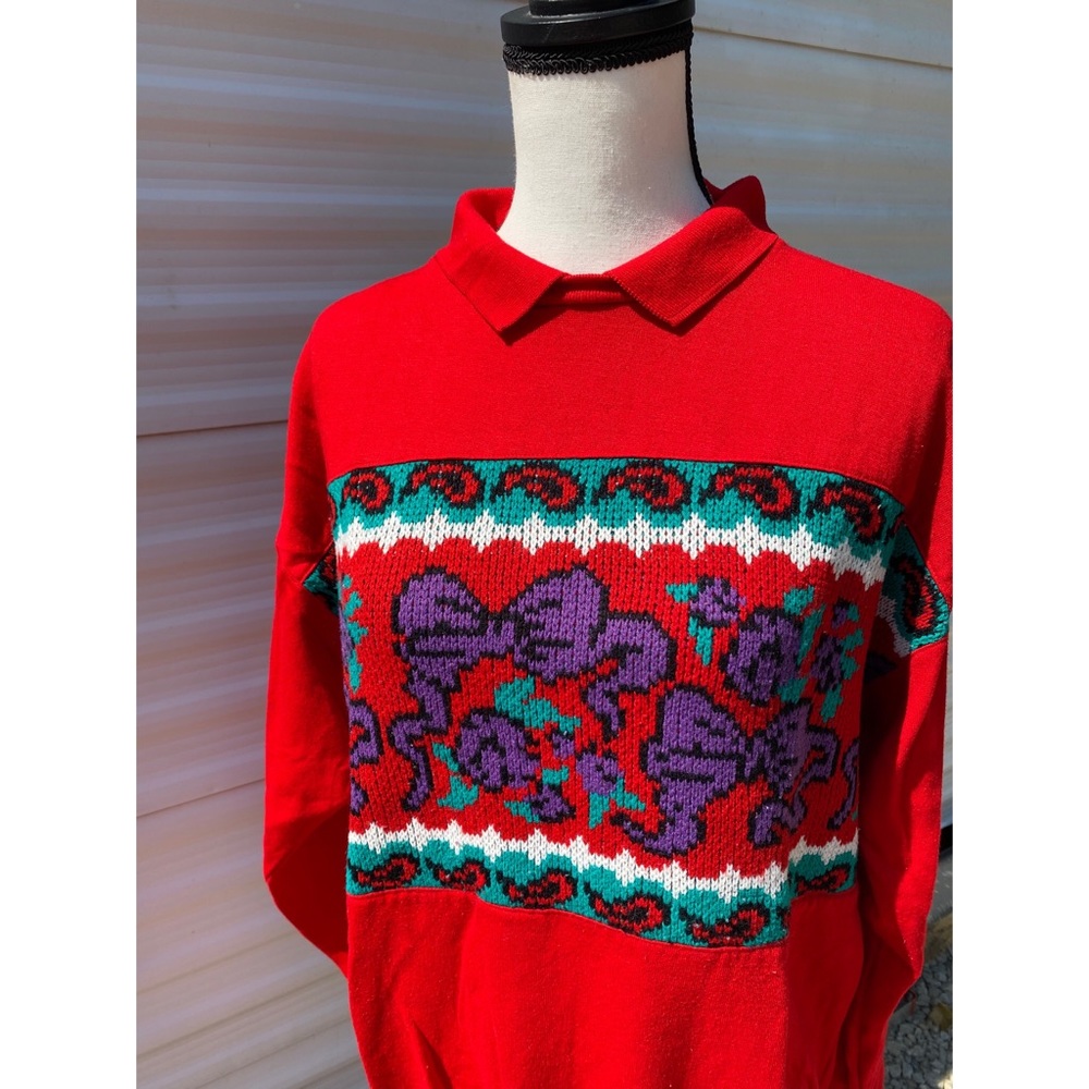 80’s Vintage Red Sweatshirt Sweater Cottagecore